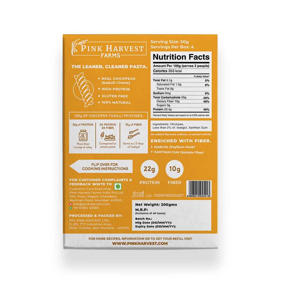 PINK HARVEST CHICKPEA FUSILLI 200GM
