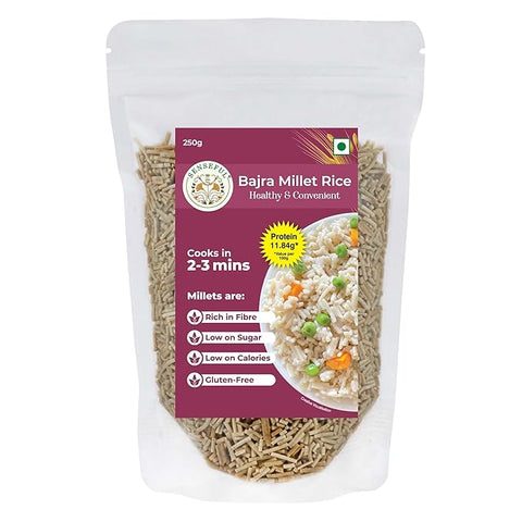 Bajra Millet Rice | Gluten- Free  & High in Fiber | 250 gm- SENSEFUL Bajra Millet