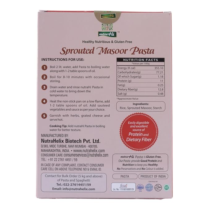 Nutra Hi Sprouted Masoor Pasta