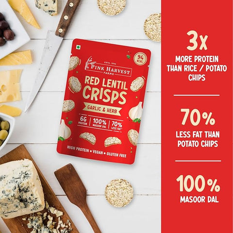 PINK HARVEST REDLENTIL CRISPS GARL
