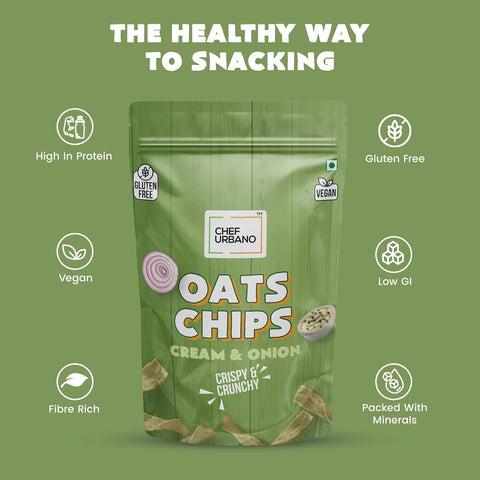 CHEF URBANO CHIPS OATS CREAM & ONION 75GMS