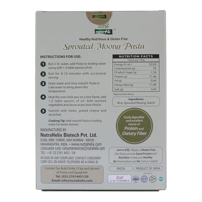 Nutra Hi Sprouted Moong Pasta