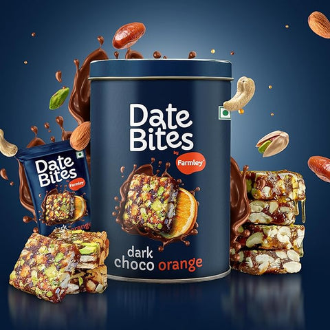 FARMLEY DATE BITES DARK CHOCO ORANGE TIN