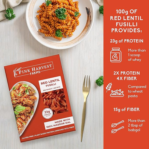 PINK HARVEST RED LENTIL FUSILLI