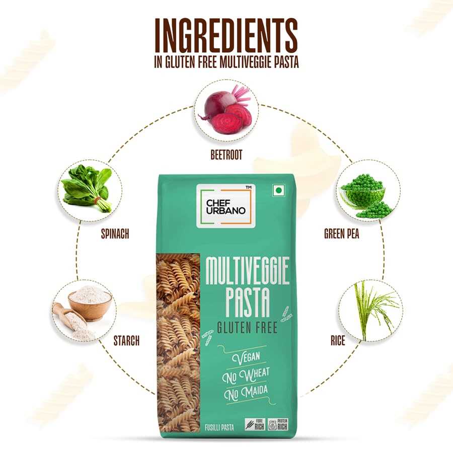 CHEF URBANO PASTA MULTI VEGGIE FUSILLI 250GMS