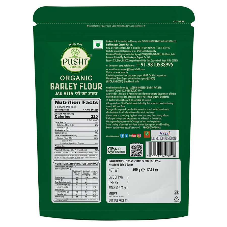 B ORGANIC PUST BARLEYFLOUR 5
